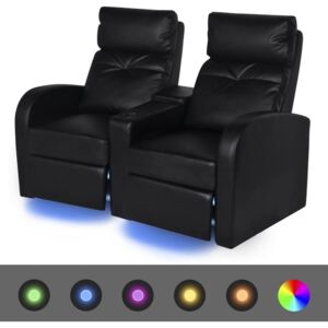 Fotele kinowe PERVOI, 2-osobowe, czarne, LED, 151x85x103 cm