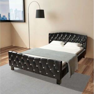 Łóżko z materacem PERVOI, czarne, 140x200 cm
