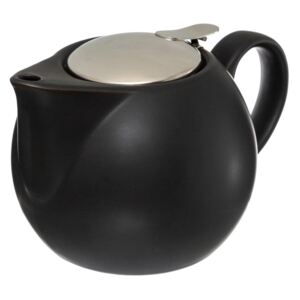 Dzbanek do herbaty z sitkiem, ceramika, 750 ml, kolor czarny