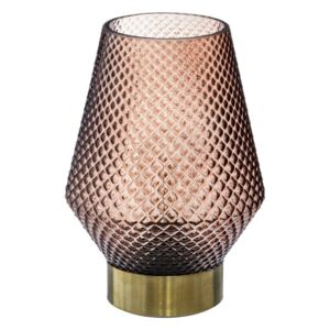 Lampa stołowa LED, szklana, 17 cm, kolor różowy