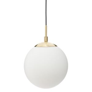 Okrągła lampa wisząca DRIS, biała kula, Ø 20 cm