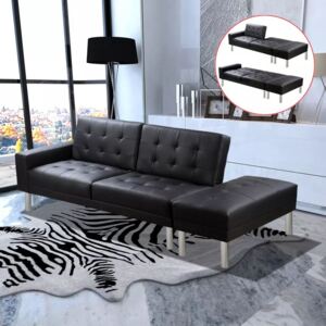 Sofa rozkładana PERVOI, czarna, 153x69x70 cm