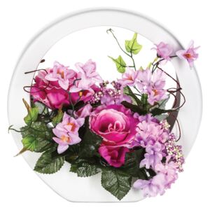 Kwiatowa kompozycja, różowy bukiet w pięknej oprawie nada pomieszczeniu odrobinę romantyzmu