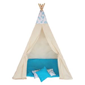Namiot tipi domek dla dzieci piórka niebieskie
