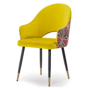 Krzesło Fabiene wzorzyste turkusowe