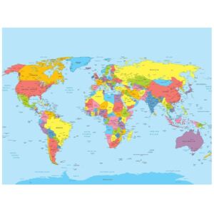 Fototapeta, Mapa świata, 2 elementy, 200x150 cm
