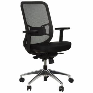 Krzesło obrotowe biurowe z podstawą aluminiową i wysuwem siedziska model GN-310/SZARY fotel biurowy obrotowy