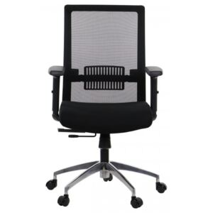 Krzesło biurowe obrotowe RIVERTON - oparcie siatkowe, podstawa aluminiowa