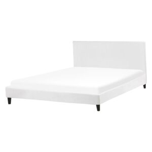 Łóżko welurowe 180 x 200 cm białe FITOU