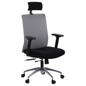 Fotel biurowy obrotowy RIVERTON - zagłówek, oparcie tkaninowe, podstawa aluminiowa, różne kolory
