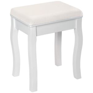 Tectake 402073 stołek, krzesło do toaletki wzór róży - biały