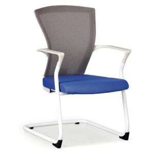 Krzesło konferencyjne BRET, biało/ niebieskie