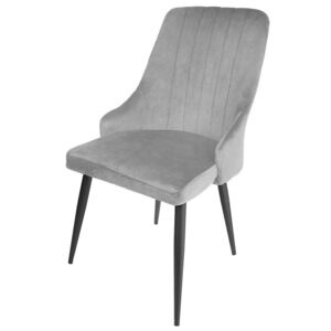 Top krzesło tapicerowane szare - welur