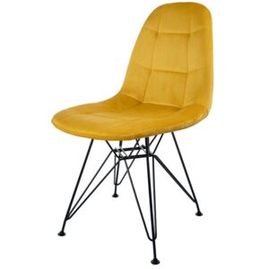Ragnar krzesło tapicerowane żółty - welur