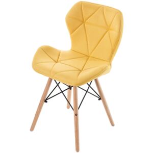 Rimo krzesło tapicerowane żółte - tkanina