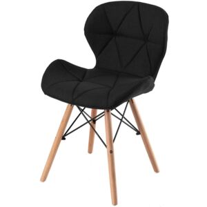 Rimo krzesła tapicerowane czarne - tkanina