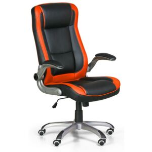 Fotel biurowy Inferno, czarno-pomarańczowy