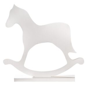 Dekoracja DEKORIA Rocking Horse, biała, 26,5x6x25,5 cm