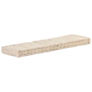 Poduszka na podłogę lub palety, bawełna, 120x40x7 cm, beżowa