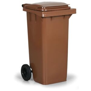 Plastikowy pojemnik na odpady CLD 120 litrów, brązowy