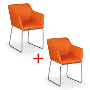 Krzesło konferencyjne KONSTRUKT 1+1 GRATIS, pomarańczowy