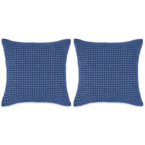 2-częściowy zestaw poduszek, welur, 60x60 cm, niebieskie