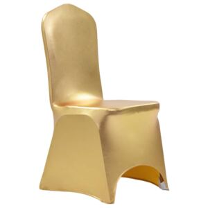Elastyczne pokrowce na krzesła, 6 szt., złote