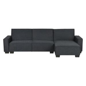 Sofa narożna lewostronna z funkcją spania grafitowa ROMEDAL