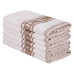 Zestaw 6 beżowych ręczników bawełnianych Beyaz Lucmeno, 30x50 cm