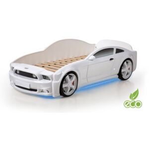 Łóżko samochód MEBELEV MG 3D full, białe, 51x84x184,5 cm