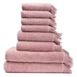 Zestaw 8 różowych ręczników ze 100% bawełny Bonami
