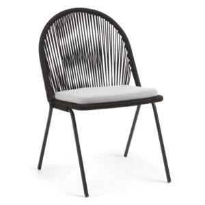 Czarne krzesło ogrodowe ze stalową konstrukcją La Forma Stand