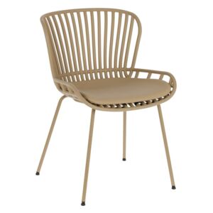 Beżowe krzesło ogrodowe ze stalową konstrukcją La Forma Surpik