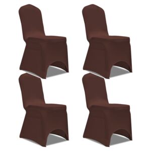 Elastyczne pokrowce na krzesło brązowe 4 szt