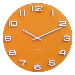 Pomarańczowy zegar Karlsson Vintage, ø 35 cm