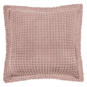 Różowa bawełniana poduszka dekoracyjna Tiseco Home Studio Waffle, 45x45 cm