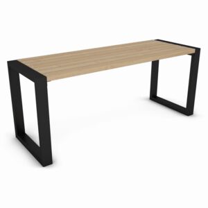 Stół do ogrodu metalowy stelaż + drewno, dąb 180 cm