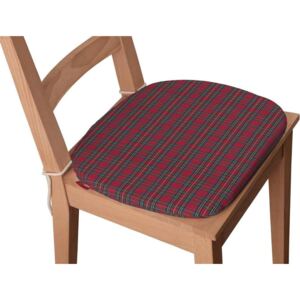 Bristol Siedzisko Bartek na krzesło, czerwony, zielony, krata, 40x37x2,5 cm