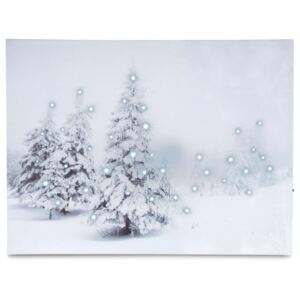 Naścienny obraz Zimowy las - 40 diod LED, 30 x 40 cm