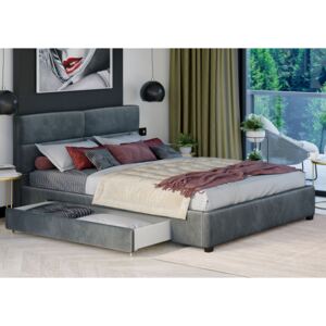 Łóżko tapicerowane do sypialni 140x200 p-75 ciemny popiel