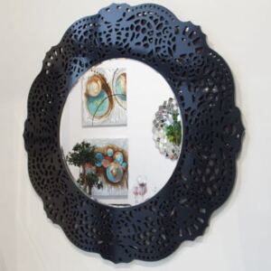 Orsini okrągłe lustro dekoracyjne w ażurowej ramie lustrzane 110x110