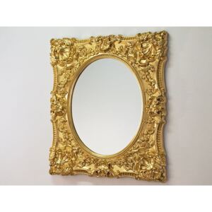 Złote Lustro Dekoracyjne w Stylowej Ramie Glamour 101x121cm