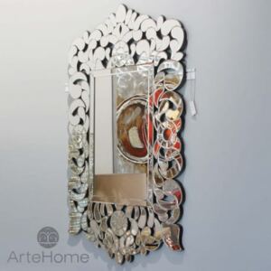 Eurydyka - prostokątne lustro dekoracyjne w ażurowej ramie lustrzanej 120x80