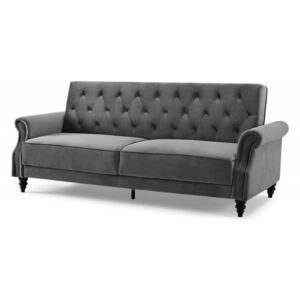 Sofa rozkładana Bella szara aksamit barokowa glamour 220cm (Z39175)
