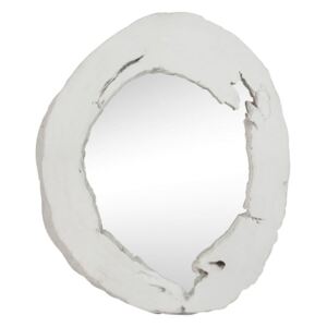 Lustro okrągłe o nieregularnej oprawie, białe, 113x95x9 cm (JL60088)