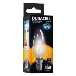 Żarówka LED DURACELL Candle, B35, E14, 4 W, barwa biała ciepła