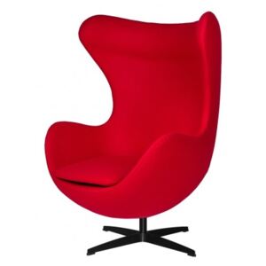 Fotel EGG CLASSIC BLACK czerwony, podstawa czarna