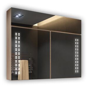 Szafka łazienkowa z lustrem LED Dąb Sonoma Jasny L55