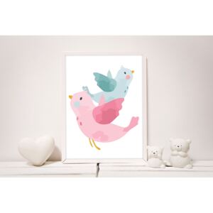 Plakat dla dzieci z ptaszkami