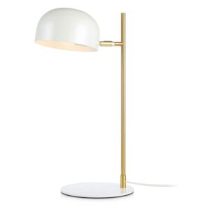 Biała lampa stołowa z podstawą w miedzianym kolorze Markslöjd Pose Table 1L